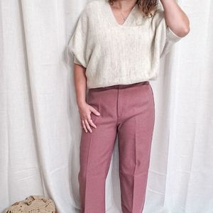 Oatmeal Wool Blend Slouchy Sleeve Sweater / Small